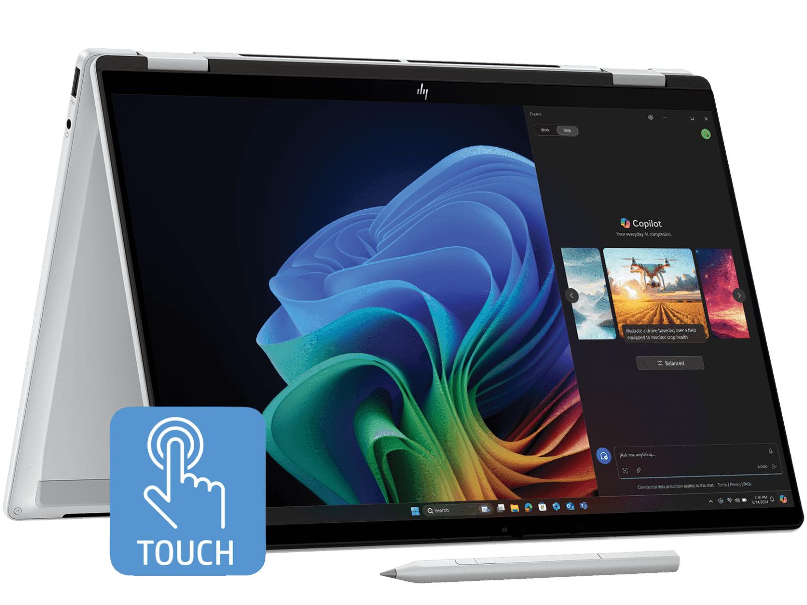 HP OmniBook X Flip Next Gen AI PC Intel Core Ultra 5 processor UWVA touch display with Intel Arc Graphics 16 GB LPDDR5x 8533