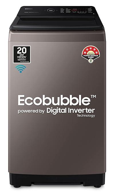 Samsung 8 Kg 5 star Ecobubble Wi Fi Inverter Fully Automatic Top Load Washing Machine Appliance WA80BG4546BRTL Rose Brown...