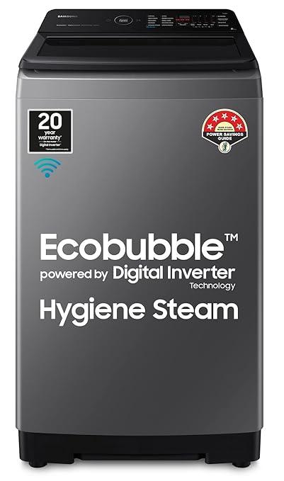 Samsung 8 Kg 5 star Ecobubble Wi Fi Inverter Fully Automatic Top Load Washing Machine WA80BG4582BDTL Rose Brown Bubble Storm...