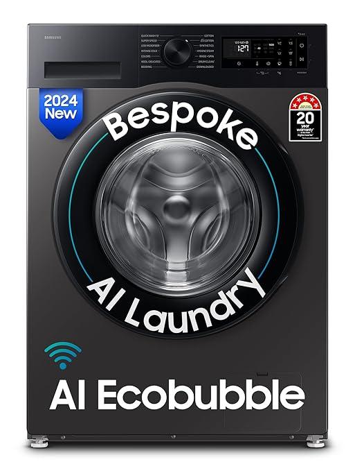 Samsung 12 kg 5star AI Ecobubble Super Speed Wi Fi Hygiene Steam with Inbuilt Heater Digital Inverter Fully Automatic Front...