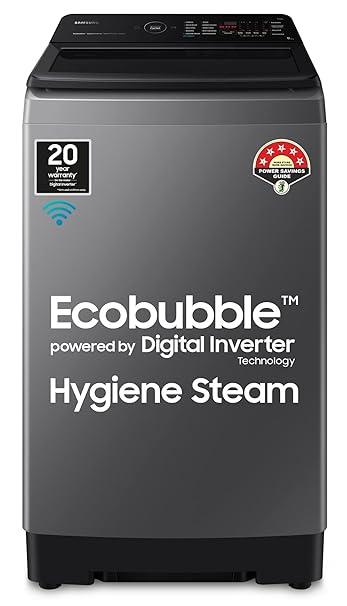 Samsung 9 Kg 5 Star Wi Fi Enabled Inverter Fully Automatic Top Loading Washing Machine WA90BG4582BDTL Versailles Gray In...