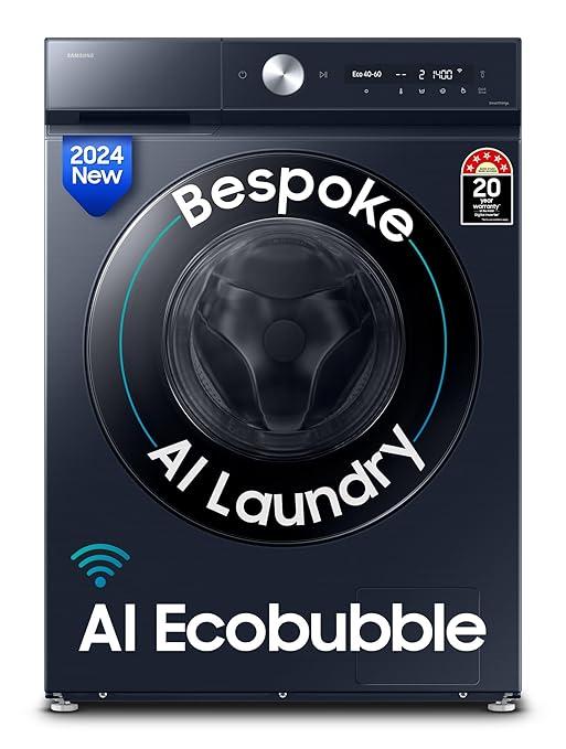 Samsung 12 kg 5 Star AI Ecobubble Super Speed Wi Fi Hygiene Steam with Inbuilt Heater Digital Inverter Fully Automatic Front...