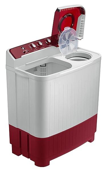 Samsung 7.5 Kg Inverter 5 Star Top Load Washing Machine WT75B3200RR TL Light Grey Red Base Air turbo drying