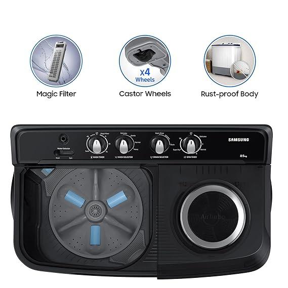 Samsung 8.5 Kg 5 Star Semi Automatic Top Load Washing Machine WT85B4200GD TL DARK GRAY